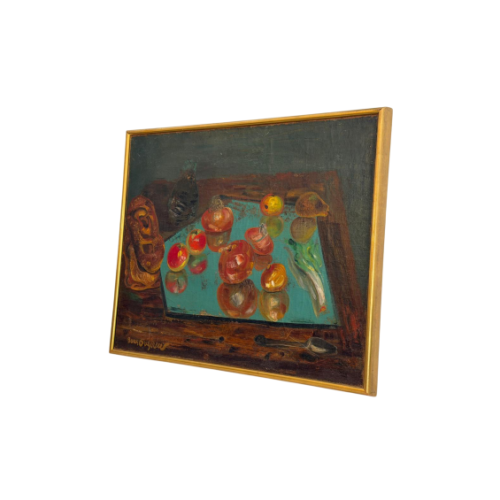 Натюрморт с яблоками, овощами и хлебом, Борис Григорьев (1886 – 1939), холст/масло