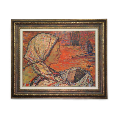 «Материнство» Михаил Саулович Туровский, Холст/Масло, 1963г